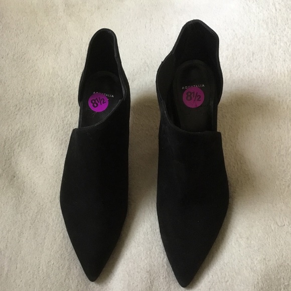 New Aquatalia black suede open sided booties 8.5 - Picture 9 of 11